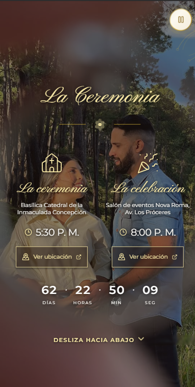 Captura de Invitación de Boda · Nestor & Valentina